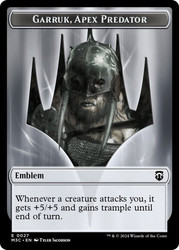 {Garruk, Apex Predator Emblem} // {Saproling Token}\nModern Horizons 3 Commander\nSingle\nMagic The Gathering
