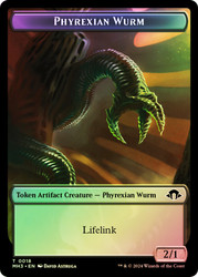 {Phyrexian Wurm Token} (Lifelink) // {Servo Token}\nModern Horizons 3\nSingle\nMagic The Gathering