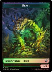 {Beast Token} (Green) (3/3) // {Insect Token} (Green) (Ripple Foil)\nModern Horizons 3 Commander - Alternate Foil\nSingle\nMagic The Gathering