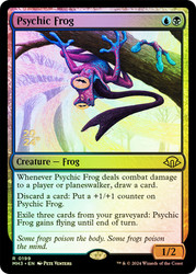 Psychic Frog (Prerelease) (Modern Horizons 3)\nPromo: Date Stamped\nSingle\nMagic The Gathering