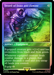Sword of Feast and Famine (Foil Etched)\nAssassin's Creed - Alternate Foil\nSingle\nMagic The Gathering