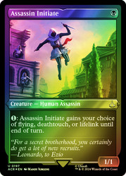 Assassin Initiate (Foil Etched)\nAssassin's Creed - Alternate Foil\nSingle\nMagic The Gathering