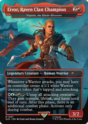 Najeela, the Blade-Blossom (Eivor, Raven Clan Champion) (Secret Lair) (Assassin's Creed) (Borderless)\nPromo: General\nSingle\nMagic The Gathering