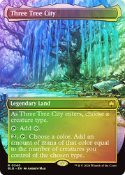 Three Tree City (#340) (Borderless)\nBloomburrow - Variants\nSingle\nMagic The Gathering