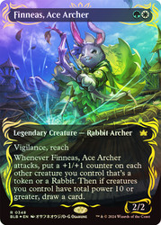 Finneas, Ace Archer (Borderless) (Raised Foil)\nBloomburrow - Alternate Foil Variants\nSingle\nMagic The Gathering