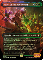 Hazel of the Rootbloom (Borderless)\nBloomburrow Commander - Variants\nSingle\nMagic The Gathering