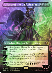 Liliana of the Dark Realms (Borderless)\nBloomburrow Commander - Variants\nSingle\nMagic The Gathering