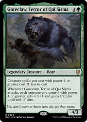 Goreclaw, Terror of Qal Sisma\nBloomburrow Commander\nSingle\nMagic The Gathering
