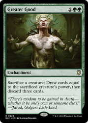 Greater Good\nBloomburrow Commander\nSingle\nMagic The Gathering
