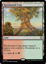 Rootbound Crag\nBloomburrow Commander\nSingle\nMagic The Gathering