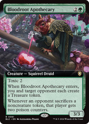 Bloodroot Apothecary (Extended Art)\nBloomburrow Commander - Variants\nSingle\nMagic The Gathering