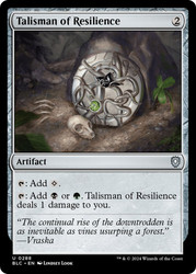 Talisman of Resilience\nBloomburrow Commander\nSingle\nMagic The Gathering