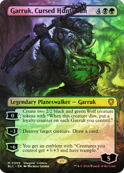 Garruk, Cursed Huntsman (Borderless)\nBloomburrow Commander - Variants\nSingle\nMagic The Gathering
