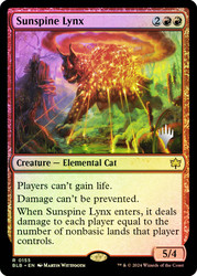 Sunspine Lynx (Promo Pack) (Bloomburrow)\nPromo: Planeswalker Stamped\nSingle\nMagic The Gathering
