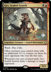 Gev, Scaled Scorch (Promo Pack) (Bloomburrow)\nPromo: Planeswalker Stamped\nSingle\nMagic The Gathering