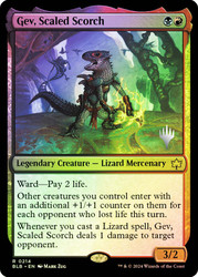 Gev, Scaled Scorch (Promo Pack) (Bloomburrow)\nPromo: Planeswalker Stamped\nSingle\nMagic The Gathering