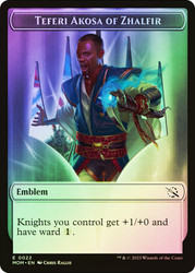 {Teferi Akosa of Zhalfir Emblem} // {Treasure Token} (#21)\nMarch of the Machine\nSingle\nMagic The Gathering