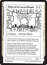 Abbot of the Sacred Meeple\nMystery Booster - Test Cards (No Symbol)\nSingle\nMagic The Gathering