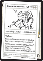 Brigid, Who's Seen Some Stuff\nMystery Booster - Test Cards (No Symbol)\nSingle\nMagic The Gathering