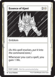 Essence of Ajani\nMystery Booster - Test Cards (No Symbol)\nSingle\nMagic The Gathering