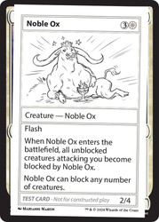 Noble Ox\nMystery Booster - Test Cards (No Symbol)\nSingle\nMagic The Gathering