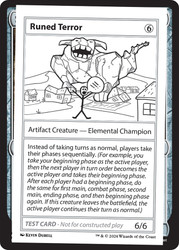Runed Terror\nMystery Booster - Test Cards (No Symbol)\nSingle\nMagic The Gathering