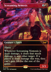 Screaming Nemesis (Borderless)\nDuskmourn: House of Horror - Variants\nSingle\nMagic The Gathering