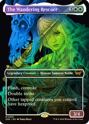 The Wandering Rescuer (Borderless)\nDuskmourn: House of Horror - Variants\nSingle\nMagic The Gathering