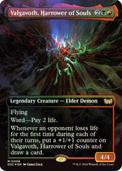 Valgavoth, Harrower of Souls (Borderless)\nDuskmourn: House of Horror Commander - Variants\nSingle\nMagic The Gathering