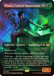 Winter, Cynical Opportunist (Borderless)\nDuskmourn: House of Horror Commander - Variants\nSingle\nMagic The Gathering
