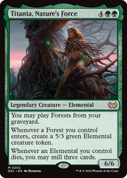 Titania, Nature's Force\nDuskmourn: House of Horror Commander\nSingle\nMagic The Gathering
