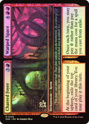Charred Foyer // Warped Space (Prerelease) (Duskmourn: House of Horror)\nPromo: Date Stamped\nSingle\nMagic The Gathering