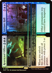 Restricted Office // Lecture Hall (Promo Pack) (Duskmourn: House of Horror)\nPromo: Planeswalker Stamped\nSingle\nMagic The Gathering
