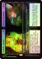 Unholy Annex // Ritual Chamber (Prerelease) (Duskmourn: House of Horror)\nPromo: Date Stamped\nSingle\nMagic The Gathering