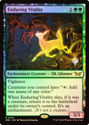Enduring Vitality (Promo Pack) (Duskmourn: House of Horror)\nPromo: Planeswalker Stamped\nSingle\nMagic The Gathering