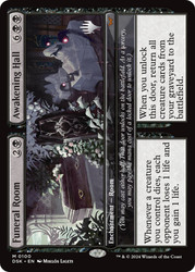 Funeral Room // Awakening Hall (Promo Pack) (Duskmourn: House of Horror)\nPromo: Planeswalker Stamped\nSingle\nMagic The Gathering
