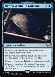 Marina Vendrell's Grimoire (Promo Pack) (Duskmourn: House of Horror)\nPromo: Planeswalker Stamped\nSingle\nMagic The Gathering