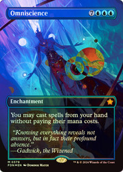 Omniscience (Borderless) (Mana Foil)\nFoundations - Alternate Foil Variants\nSingle\nMagic The Gathering
