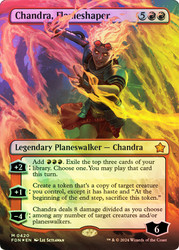 Chandra, Flameshaper (Borderless) (Mana Foil)\nFoundations - Alternate Foil Variants\nSingle\nMagic The Gathering
