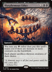 Blasphemous Edict (Extended Art)\nFoundations - Variants\nSingle\nMagic The Gathering