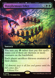Blasphemous Edict (Extended Art)\nFoundations - Variants\nSingle\nMagic The Gathering