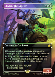 Skyknight Squire (Borderless) (Mana Foil)\nFoundations - Alternate Foil Variants\nSingle\nMagic The Gathering