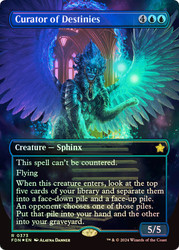 Curator of Destinies (Borderless) (Mana Foil)\nFoundations - Alternate Foil Variants\nSingle\nMagic The Gathering