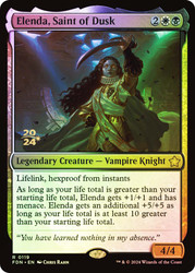 Elenda, Saint of Dusk (Prerelease) (Foundations)\nPromo: Date Stamped\nSingle\nMagic The Gathering