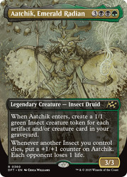 Aatchik, Emerald Radian (Borderless)\nAetherdrift - Variants\nSingle\nMagic The Gathering