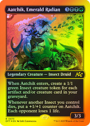 Aatchik, Emerald Radian (First Place Foil)\nAetherdrift - Alternate Foil\nSingle\nMagic The Gathering