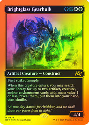 Brightglass Gearhulk (First Place Foil)\nAetherdrift - Alternate Foil\nSingle\nMagic The Gathering