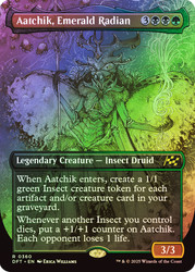 Aatchik, Emerald Radian (Borderless)\nAetherdrift - Variants\nSingle\nMagic The Gathering