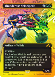 Thunderous Velocipede (Borderless) (First Place Foil)\nAetherdrift - Alternate Foil Variants\nSingle\nMagic The Gathering