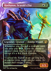 Hashaton, Scarab's Fist (Borderless)\nAetherdrift Commander - Variants\nSingle\nMagic The Gathering